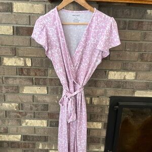 Nine West Pink and White Floral Wrap Dress